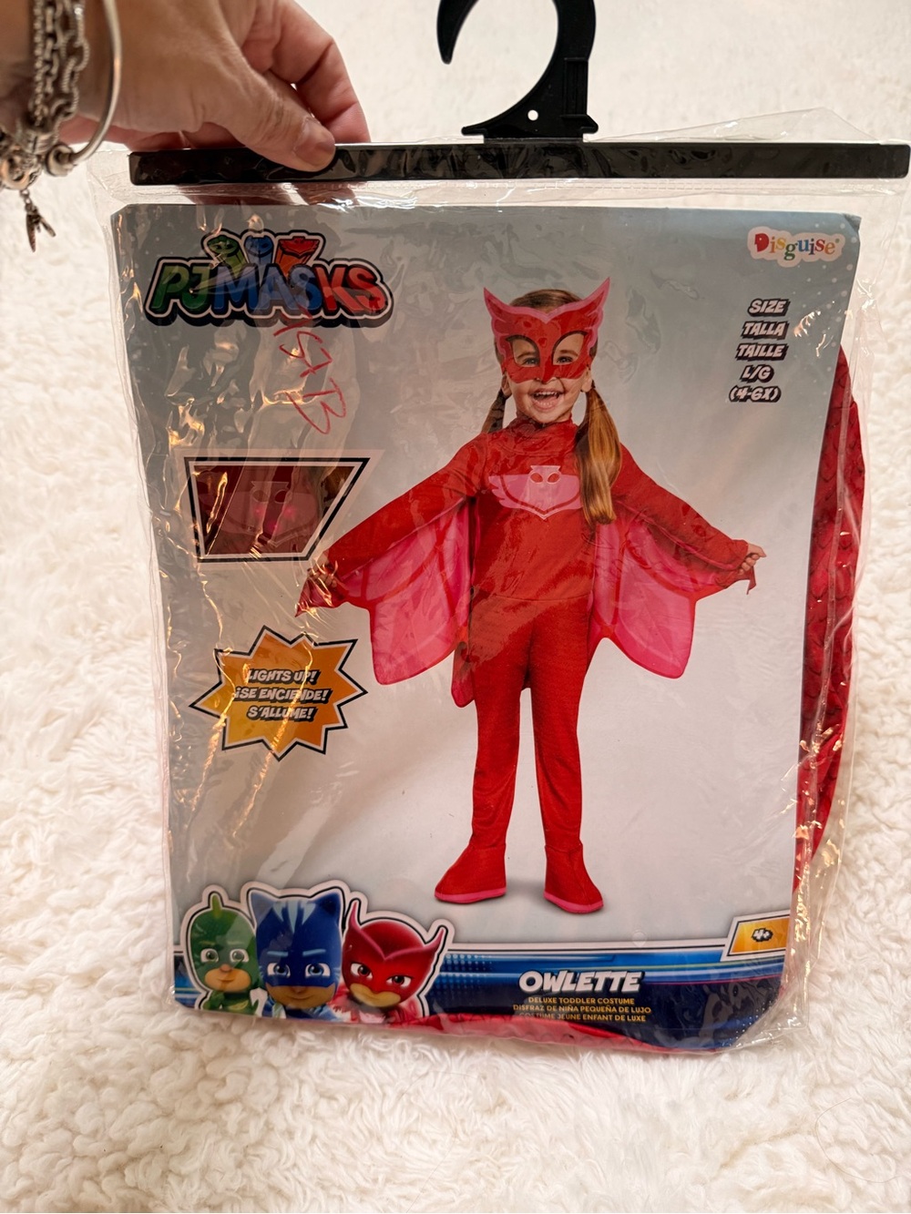 Disguise PJ Masks Deluxe Light-Up Owlette Toddler Costume Sz L (4/6) NEW
